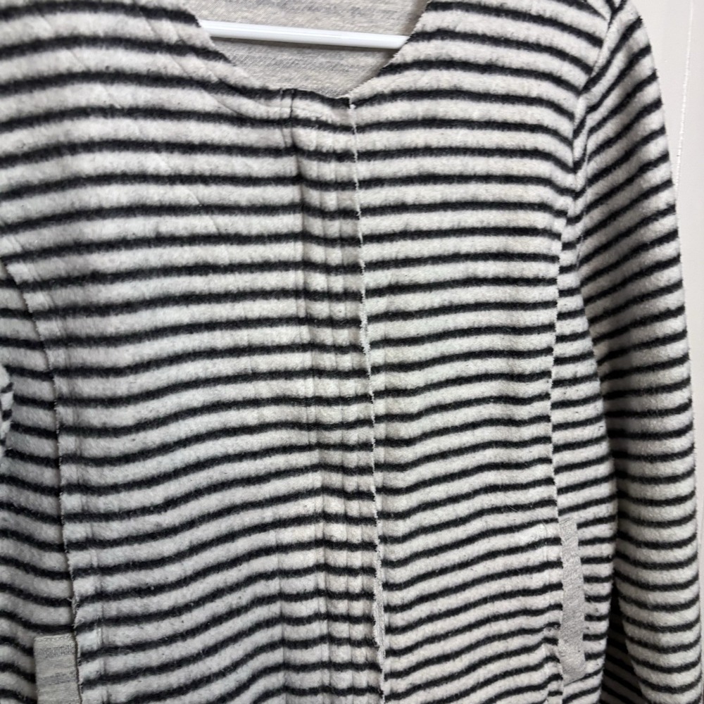 Dolan Left Coast Anthropologie Jacket Women's Black Ivory Striped Full Zip Mediu - Picture 3 of 8